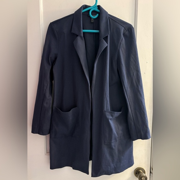 Eileen Fisher Organic Cotton Blend Ponte Long Blazer Petite Small